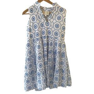 Sail to Sable Womens Dress Size Small Blue Floral Embroidered Coastal Preppy 90s
